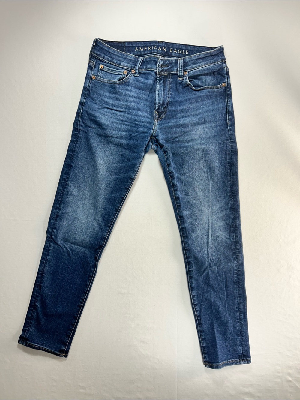American Eagle Outfitters Men’s Skinny AIRFLEX 360 Jeans - Dark Blue Wash